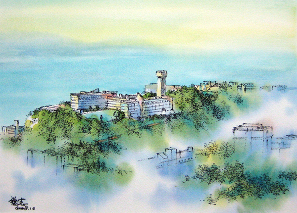 Watercolor exhibition of Dai Kai Chee on CU Landscape 水色交融 情感意象 - 戴繼志中大校園景色作品展