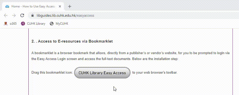 Easy Access Bookmarklet